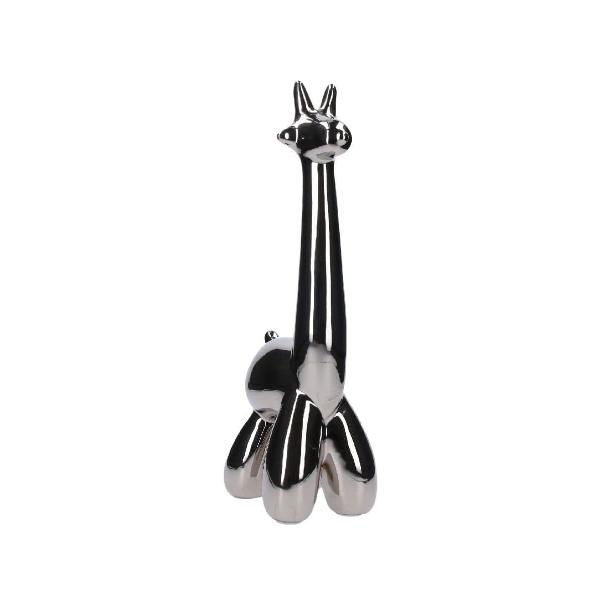 Escultura Silver Giraffe Balloon Animal