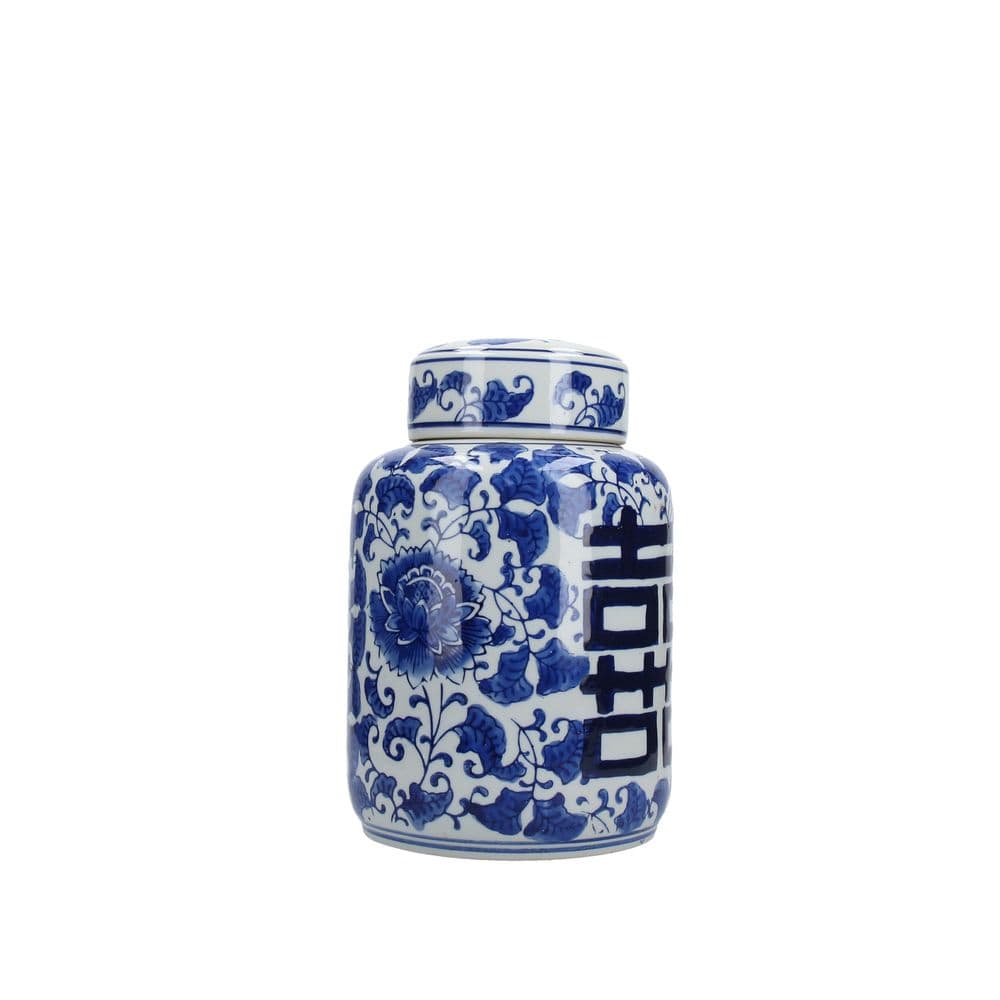 JARRÓN CERÁMICA AZUL & BLANCO II