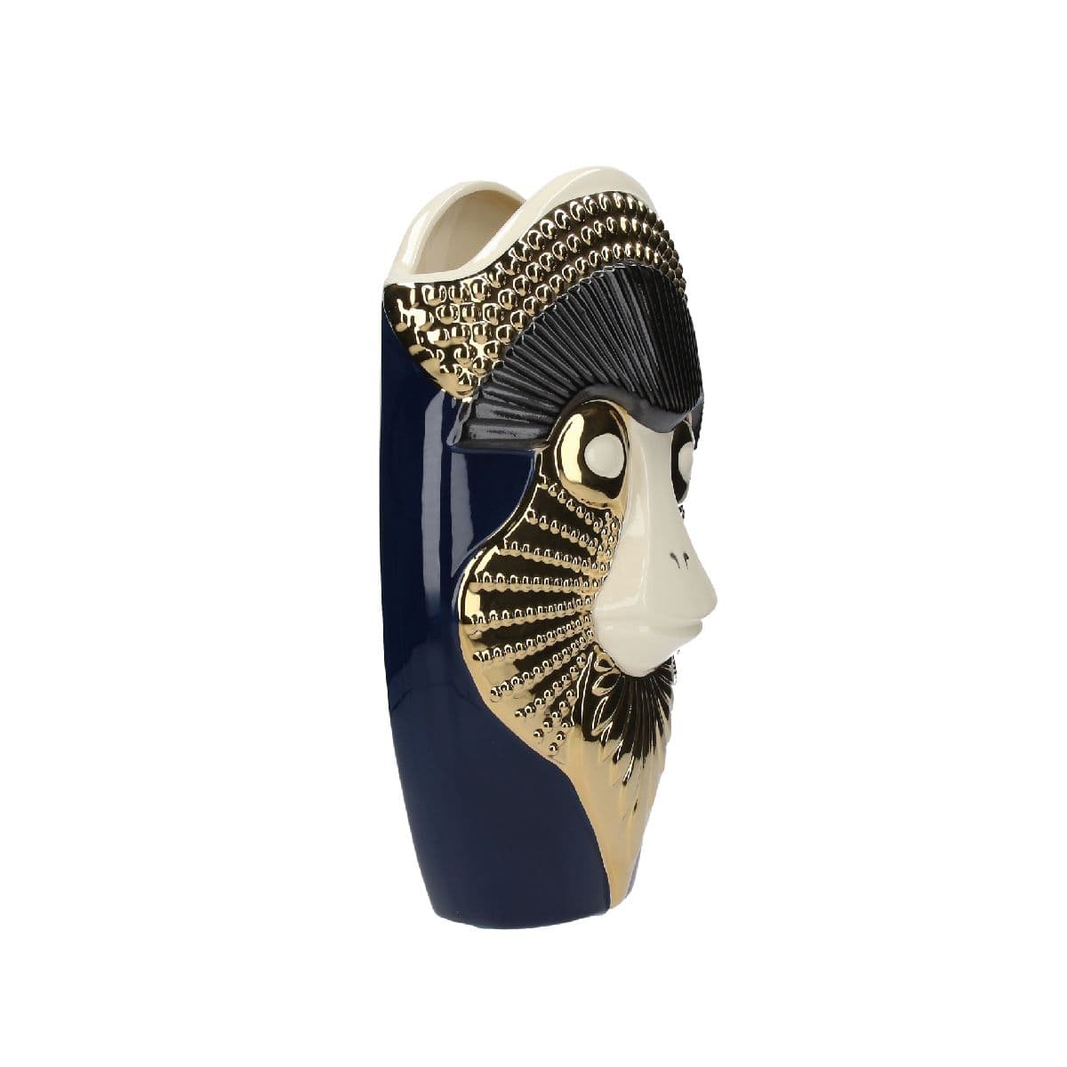 Florero Monkey Figurine Blue & Black