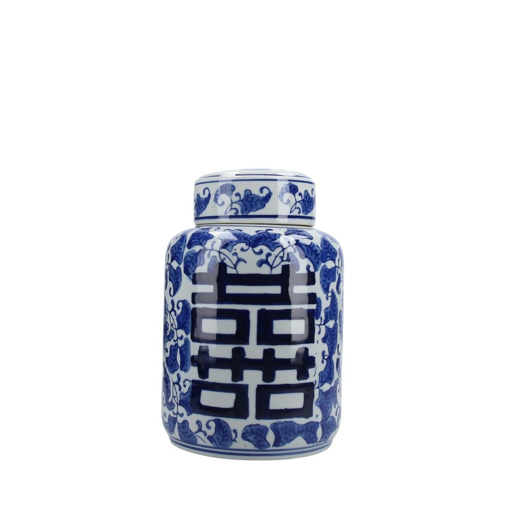 JARRÓN CERÁMICA AZUL & BLANCO II