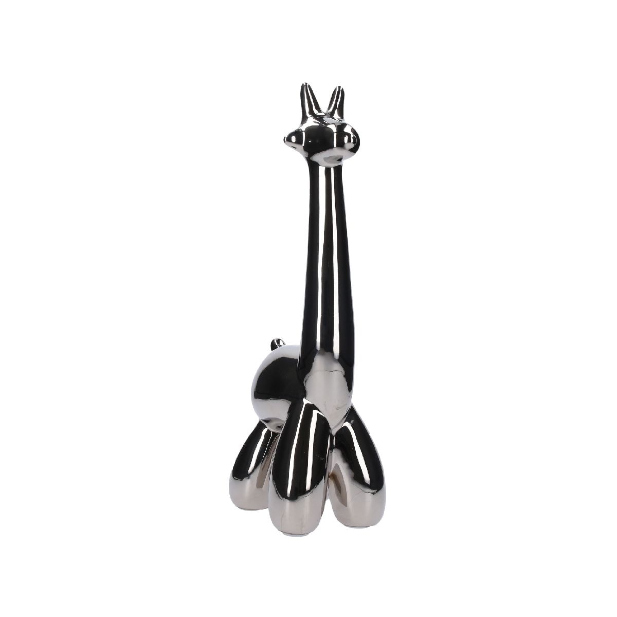 Escultura Silver Giraffe Balloon Animal