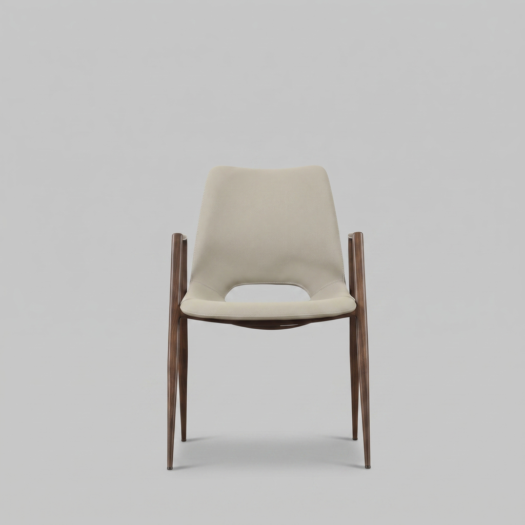 Silla Desi Beige & Walnut